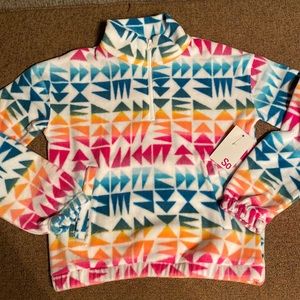 NWT Girls size 8, SO Multi Geo Polar Fleece Quarter-zip Pulover